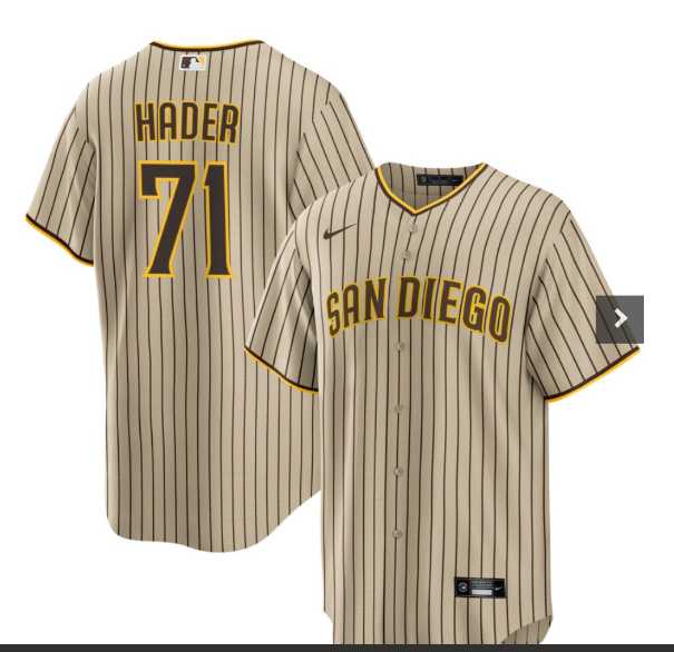 Men%27s San Diego Padres #71 Josh Hader Grey With Patch Cool Base Stitched Baseball Jersey Dzhi